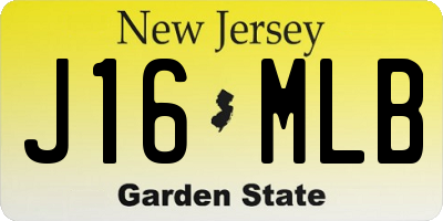 NJ license plate J16MLB