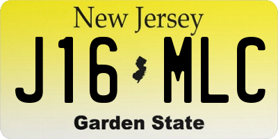NJ license plate J16MLC