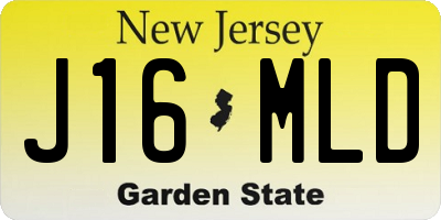 NJ license plate J16MLD