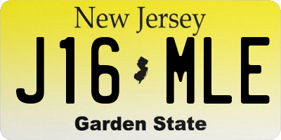 NJ license plate J16MLE
