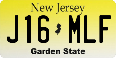 NJ license plate J16MLF
