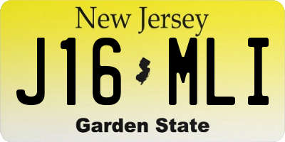 NJ license plate J16MLI