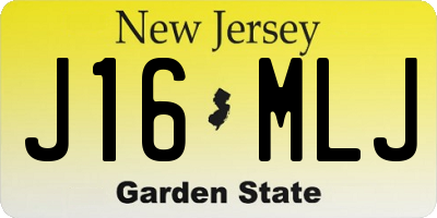 NJ license plate J16MLJ