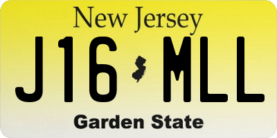 NJ license plate J16MLL