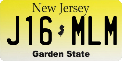 NJ license plate J16MLM