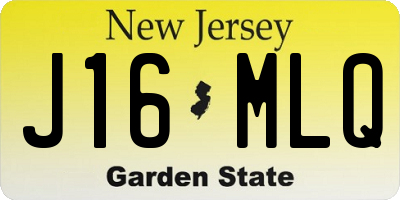 NJ license plate J16MLQ