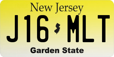 NJ license plate J16MLT