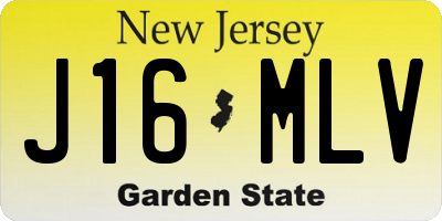 NJ license plate J16MLV