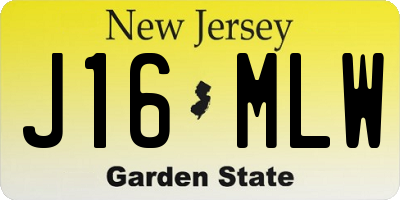 NJ license plate J16MLW
