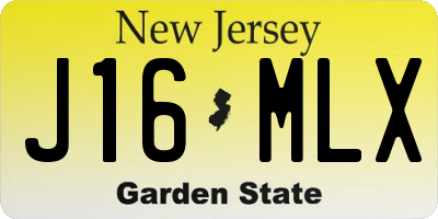 NJ license plate J16MLX