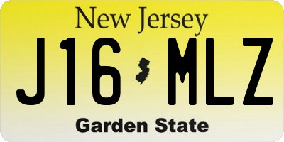NJ license plate J16MLZ
