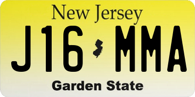 NJ license plate J16MMA