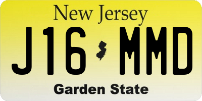 NJ license plate J16MMD