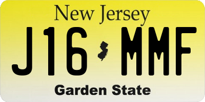 NJ license plate J16MMF