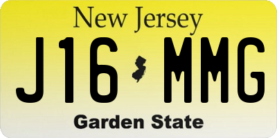 NJ license plate J16MMG