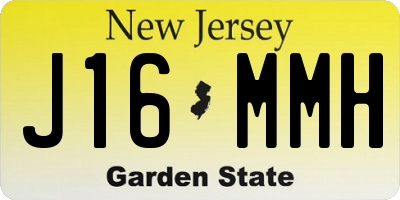 NJ license plate J16MMH