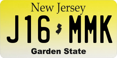 NJ license plate J16MMK