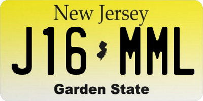 NJ license plate J16MML