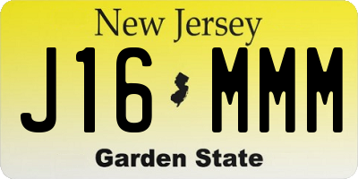 NJ license plate J16MMM