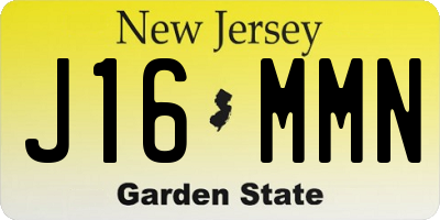 NJ license plate J16MMN
