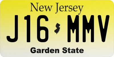 NJ license plate J16MMV