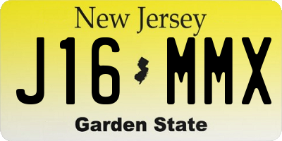 NJ license plate J16MMX