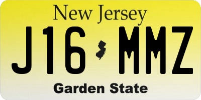 NJ license plate J16MMZ