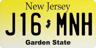 NJ license plate J16MNH