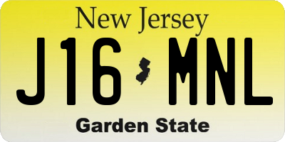 NJ license plate J16MNL