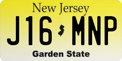 NJ license plate J16MNP