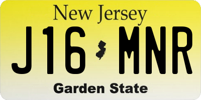 NJ license plate J16MNR