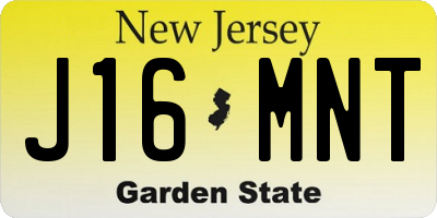 NJ license plate J16MNT