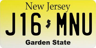 NJ license plate J16MNU