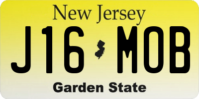 NJ license plate J16MOB