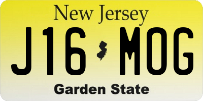 NJ license plate J16MOG