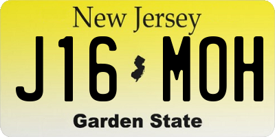 NJ license plate J16MOH
