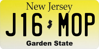 NJ license plate J16MOP