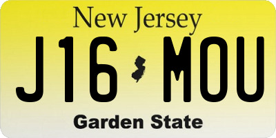 NJ license plate J16MOU