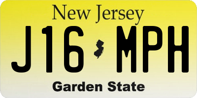 NJ license plate J16MPH