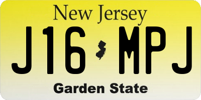NJ license plate J16MPJ