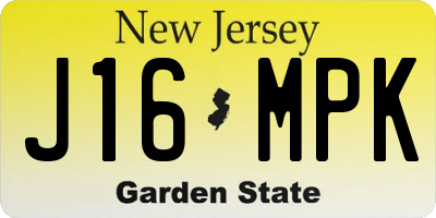 NJ license plate J16MPK
