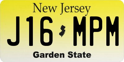NJ license plate J16MPM