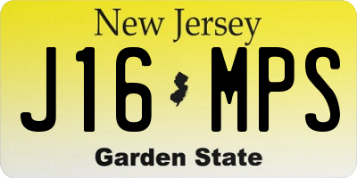NJ license plate J16MPS