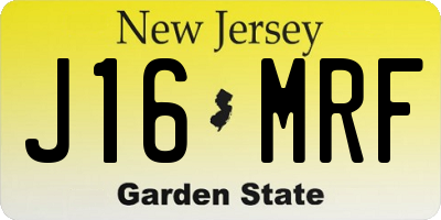 NJ license plate J16MRF