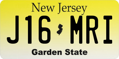 NJ license plate J16MRI