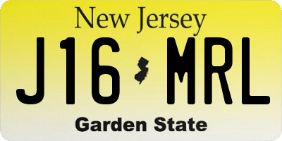 NJ license plate J16MRL