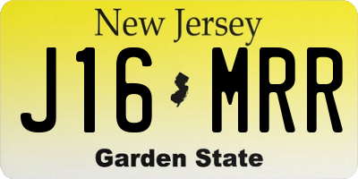 NJ license plate J16MRR