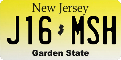 NJ license plate J16MSH