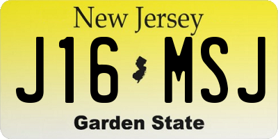 NJ license plate J16MSJ