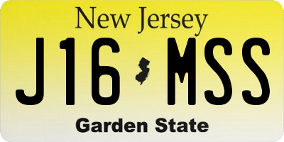 NJ license plate J16MSS